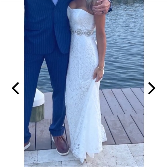 Lulus Always Be There White Lace Strapless Dress. Small - Picture 9 of 9